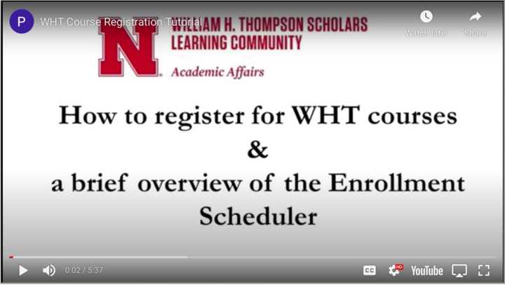 video thumbnail how to register for WHT courses and a brief overview of the Enrollment Scheduler